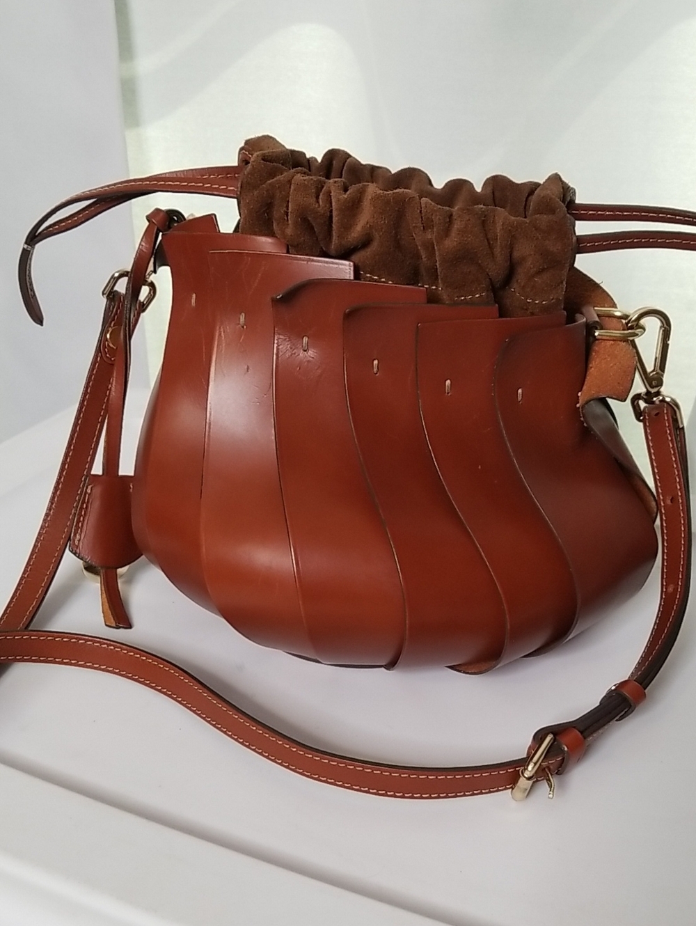 Boldrini Selleria Brown Leather Pouch Shoulder Bag Italy
